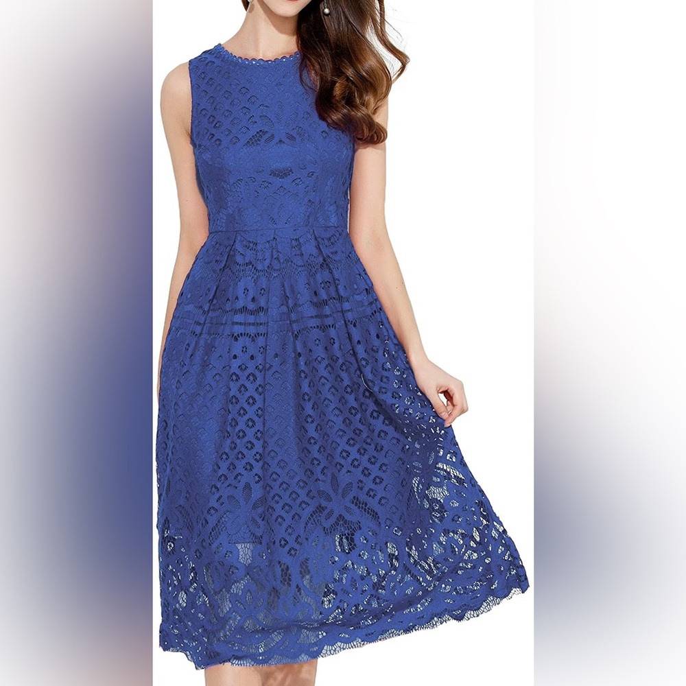 VEIISAR Womens Fashion Sleeveless Lace Fit Elegant Cocktail Party Dress. Size XS